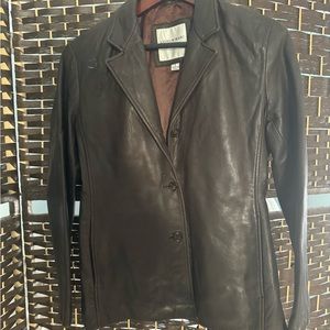 Brown leather jacket